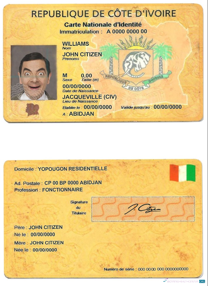 Download Cote D’Ivoire ID Photoshop template